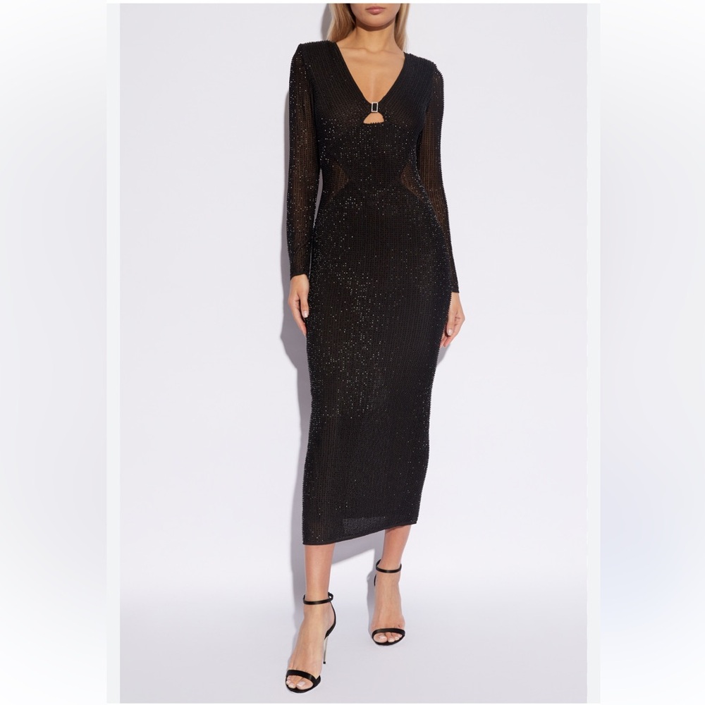 Self-Portrait Black Midi Dress